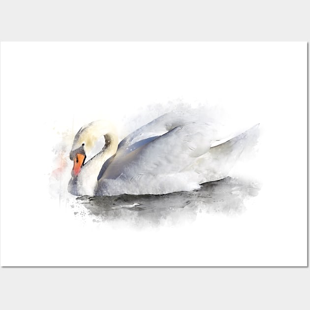 MUTE SWAN PAINTING Wall Art by AmrQadi